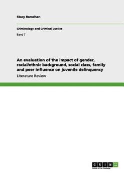 Paperback An evaluation of the impact of gender, racial/ethnic background, social class, family and peer influence on juvenile delinquency Book