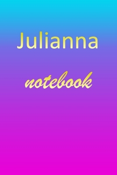 Julianna: Blank Notebook | Wide Ruled Lined Paper Notepad | Writing Pad Practice Journal | Custom Personalized First Name Initial J Blue Purple Gold ... Homeschool & University Organizer Daybook