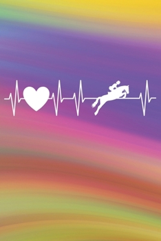 Springreiten: Notizbuch / Tagebuch - DIN A5 120 Seiten punktiert / Punkteraster - Herzfrequenz Springen Reiten Pferd Geschenk (German Edition)