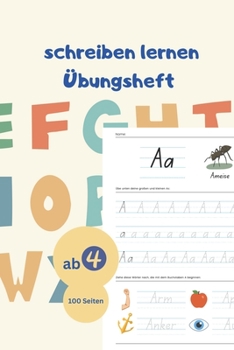 Paperback Alphabet Übungsheft mit Bilder Vorschule Schreiben lernen [German] Book