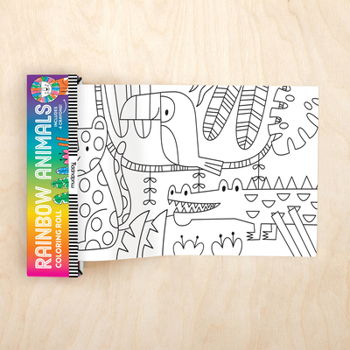 Paperback Rainbow Animals Mini Coloring Roll Book