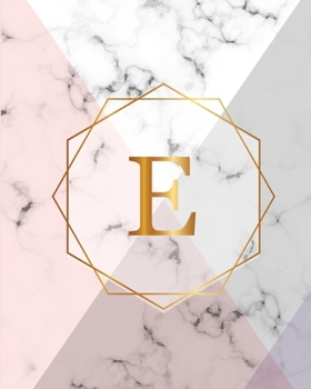 E: Initial Gift Luxury Marble Pink Purple Faux Gold Print Notebook (Initial Marble Notebooks)