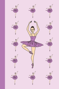 Sketch Journal: Ballerinas en Pointe (Violet Purple) 6x9 - Pages are LINED ON THE BOTTOM THIRD with blank space on top