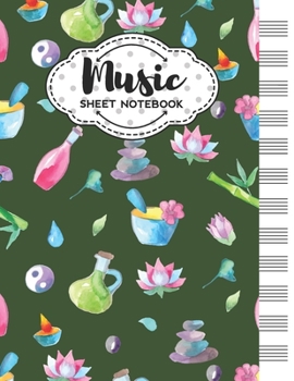 Music Sheet Notebook: Blank Staff Manuscript Paper with Unique SPA Themed Cover Design