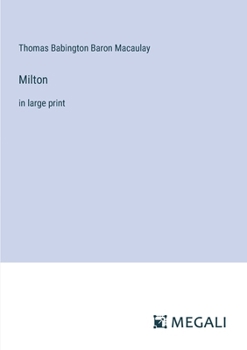 Paperback Milton: in large print Book