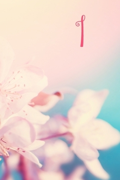 I: Monogram Initial Notebook and diary with pink floral design