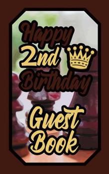 Paperback Happy 2nd Birthday Guest Book: 2 Second Two Boardgames Celebration Message Logbook for Visitors Family and Friends to Write in Comments & Best Wishes Book