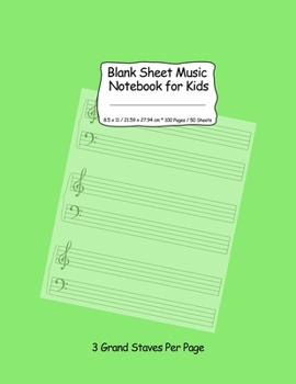 Paperback Blank Sheet Music Notebook for Kids: Notation Paper For Composing For Kids with Wide Staves Book