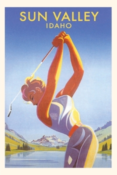 Paperback Vintage Journal Sun Valley, Golfer Travel Poster Book