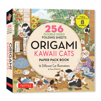 Paperback Origami Kawaii Cats Paper Pack Book: 256 Double-Sided Folding Sheets (Includes Instructions for 8 Models) Book