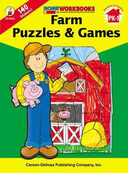 Paperback Farm Puzzles & Games, Grades PK - 1 (Home Workbooks) Book