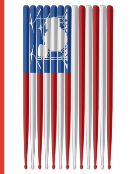 Paperback USA Flag: Drum Set & Drum Sticks: 8.5 x 11 College Ruled Notebook Book