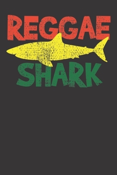 Paperback Notebook: Reggae Shark Jamaica Flag Rasta Vacation Summer Gift Dot Grid 6x9 120 Pages Book