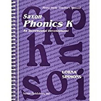 Spiral-bound Saxon Phonics K Home Study Teachers Manual First Edition Book