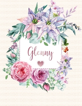 Paperback Glenny: Floral Personalized Lined Journal with Inspirational Quotes Book