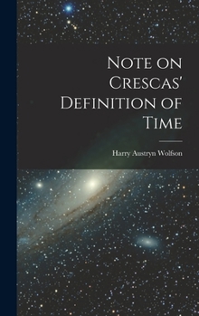 Hardcover Note on Crescas' Definition of Time Book