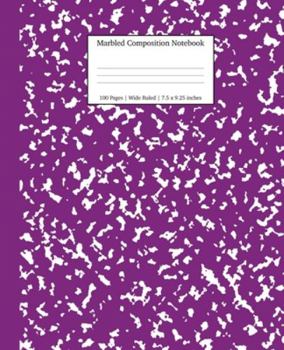 Paperback Marbled Composition Notebook: Purple Marble Wide Ruled Paper Subject Book