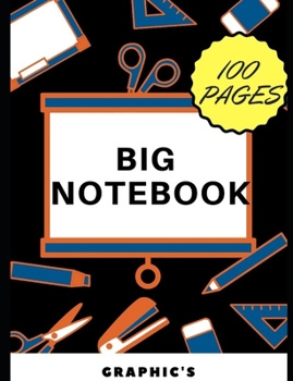 Paperback Big Notebook: 100 blank pages - black Book