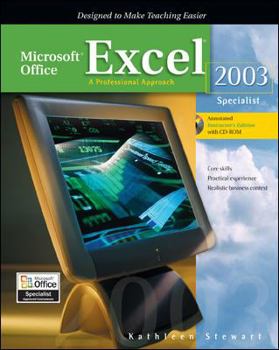 Hardcover Microsoft Office Excel 2003: A Professional Approach, Specialist Book
