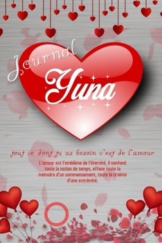 Yuna - Journal / Livre: Noms Personnalisé Carnet de notes / Journal pour les filles et les femmes: Licorne qui dab aux cheveux aux couleurs du drapeau ... anniversaire, cadeau de Noël et de fête