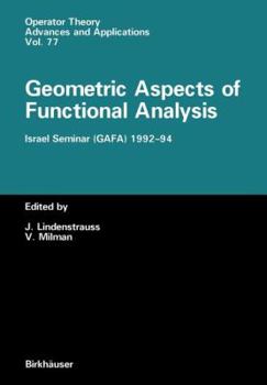 Paperback Geometric Aspects of Functional Analysis: Israel Seminar (Gafa) 1992-94 Book