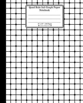 Paperback Quad Rule 5x5 Graph Paper Notebook. 8 X 10. 120 Pages. Geometric Shapes Cover: White Black Mesh Squares Dots Pattern Cover. Square Grid Paper, Graph R Book