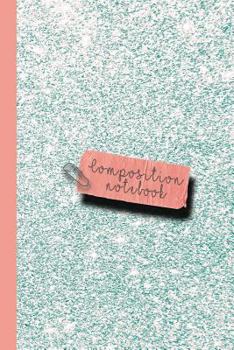 Composition notebook: Small sparkle glitter school or academic college ruled composition notebook for girls and women - Light blue glitter