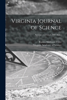 Paperback Virginia Journal of Science; new ser.: v.12: no.4 (1961: Sept.) Book