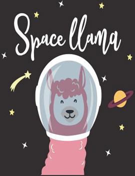 Space llama: Space llama on dark green cover and Dot Graph Line Sketch pages, Extra large (8.5 x 11) inches, 110 pages, White paper, Sketch, Draw and Paint