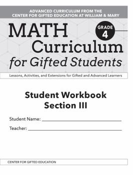 Paperback Math Curriculum for Gifted Students: Lessons, Activities, and Extensions for Gifted and Advanced Learners, Student Workbooks, Section III (Set of 5): Book