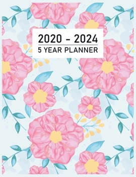 FIVE YEAR PLANNER: 2020-2024 Weekly Monthly Calendar I Pastell Color Office Dekor I 5 Years Appointments, Family Events, Log Book Business I Agenda & Schedule I Motivational Journal I Christmas Gift