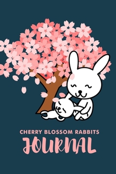 Paperback Cherry Blossom Rabbits Journal: College Ruled Journal, Notebook Book