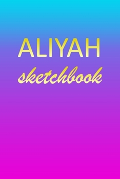 Aliyah: Sketchbook | Blank Imaginative Sketch Book Paper | Pink Blue Gold Custom Letter A Personalized Cover | Teach & Practice Drawing for ... Doodle Pad | Create, Imagine & Learn to Draw