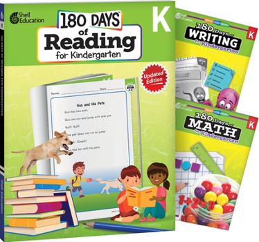 Paperback 180 Days(tm) Reading, Writing and Math for Grade K: 3-Book Set: Practice, Assess, Diagnose Book