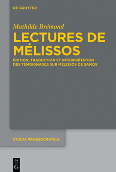 Hardcover Lectures de Mélissos [French] Book