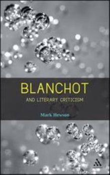 Paperback Blanchot and Literary Criticism Book