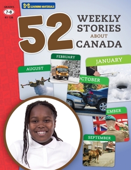 Paperback 52 Weekly Nonfiction Stories About Canada Grades 7-8 Book