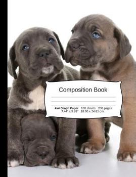 Paperback Cane Corso Composition Notebook: A 4x4 Quad Ruled Book for Graphing Book