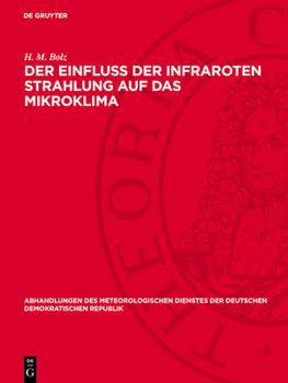 Hardcover Der Einfluß Der Infraroten Strahlung Auf Das Mikroklima [German] Book