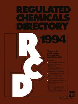 Paperback Regulated Chemicals Directory 1994 Book