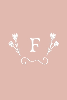 F: Monogram initial medium-lined notebook. Pink and white diary.