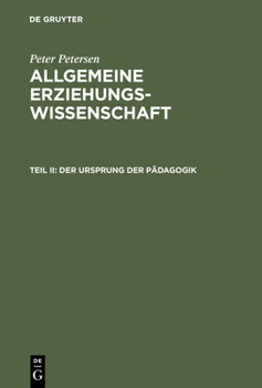 Hardcover Der Ursprung der Pädagogik [German] Book