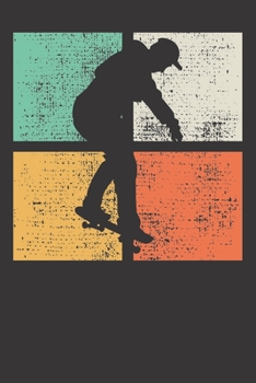 Paperback Notebook: Vintage Retro Pop Art 70s Skateboard Skater Skateboarding Dot Grid 6x9 120 Pages Book