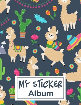 Paperback My Sticker Album: Lama Alpaca Tribal & Cactus Pattern Sticker Album For Collecting Stickers, Sketching, Drawing, Doodling - Blank Perman Book