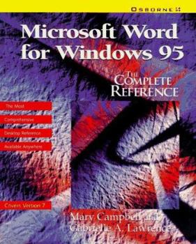 Paperback Microsoft Word for Windows 95: The Complete Reference Book