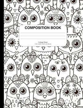 Paperback Composition Notebook with Coloring Owls Book