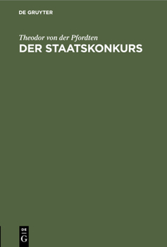 Hardcover Der Staatskonkurs: Eine Anleitung Für Rechtspraktikanten [German] Book