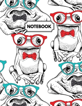 Paperback Notebook: Funny Frog Daily Journal, Ruled White Paper, Blank Lined Note Book To Write In Book