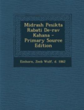 Paperback Midrash Pesikta Rabati de-Rav Kahana [Hebrew] Book