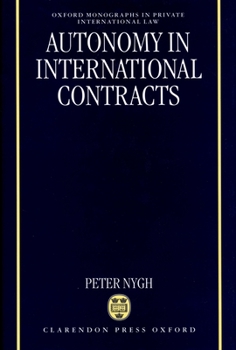 Hardcover Autonomy in International Contracts Book